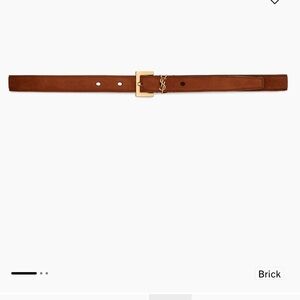 Saint Laurent Logo Skinny Suede Belt
